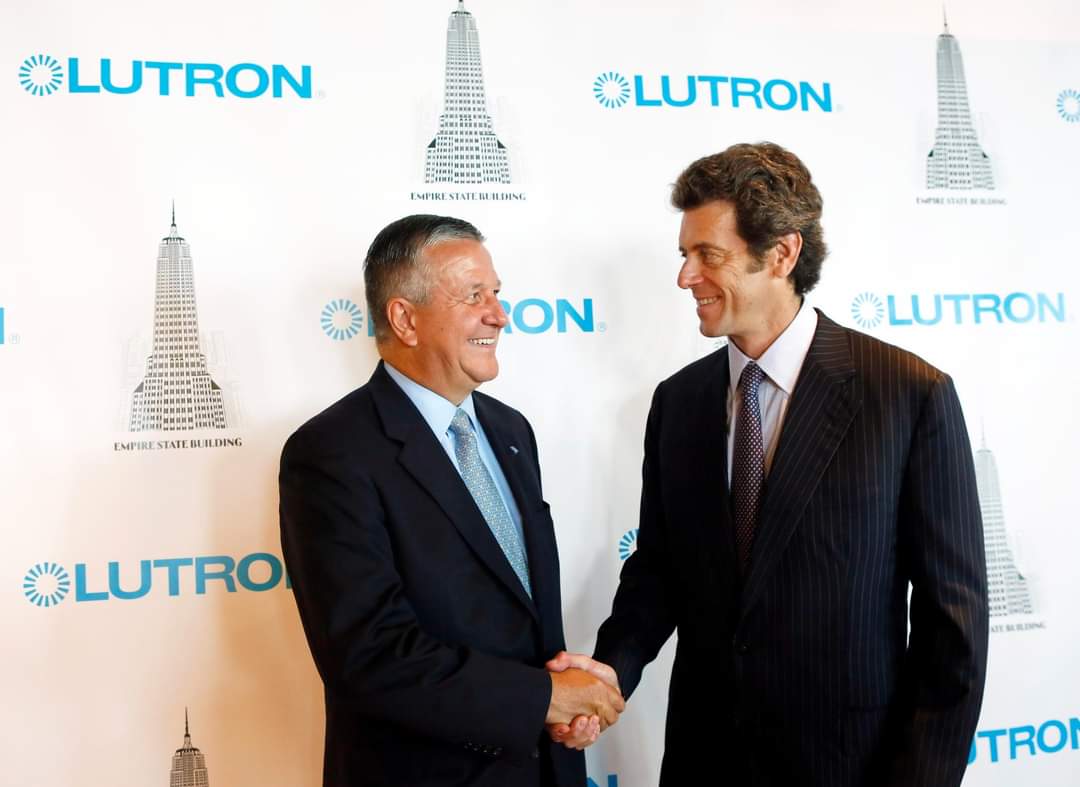 Michael Pessina, president of Lutron Electronics (left) with Anthony Malkin of the Empire State Building Company (right).